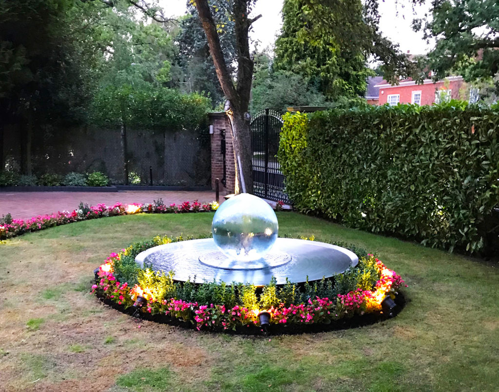 Lighted Crystal Ball Garden Fountain