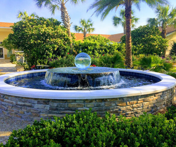 Glass Ball Sphere Fountain with large overflow